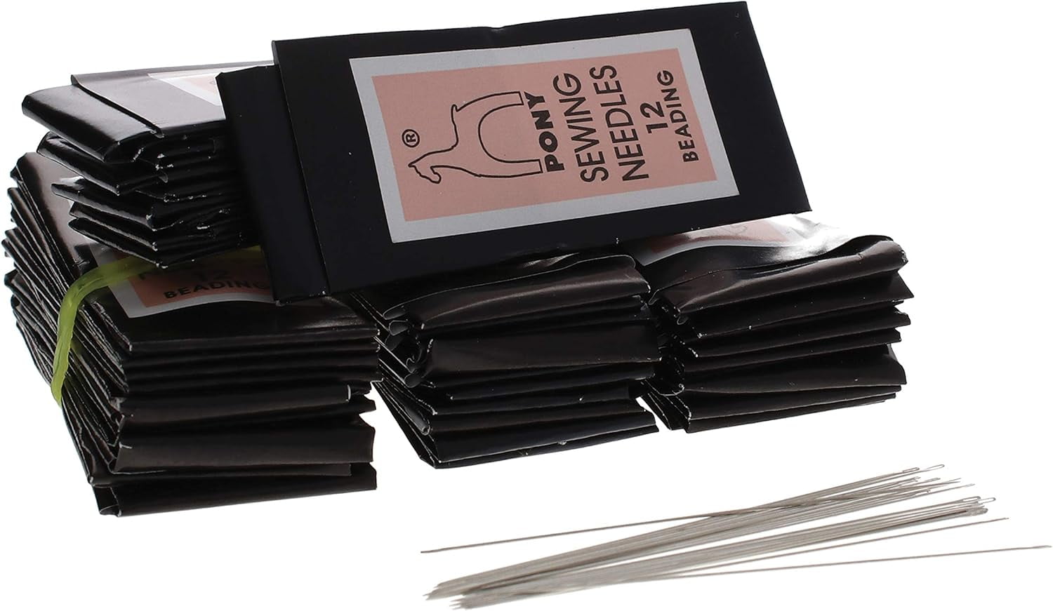 Pony Sewing Needles, Asian Beading Needles, Size 12, Box of 1000, Made in India, Use for fine bead work with seeds beads and sequins.