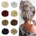 thumbnail image 1 of Pony Tail Hair Extension Bun Hairpiece Wrap Chignon Big Wave Curls Scrunchie Synthetic Hair for Women, 1 of 8