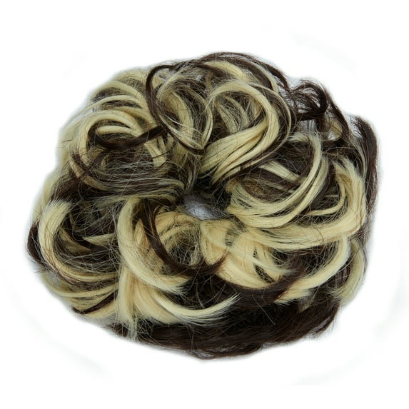 Pony Tail Hair Extension Bun Hairpiece Wrap Chignon Big Wave Curls Scrunchie Synthetic Hair for Women