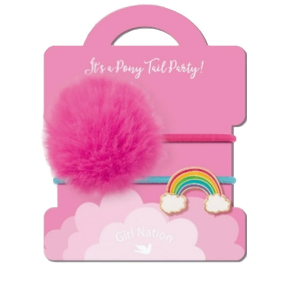 Pony Tail Whimsy Clouds Luvs Rainbow - Pink
