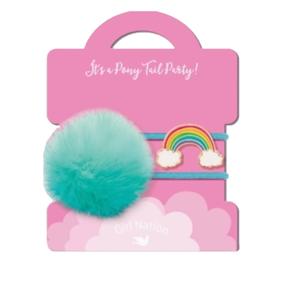Pony Tail Whimsy Clouds Luvs Rainbow - Turquoise