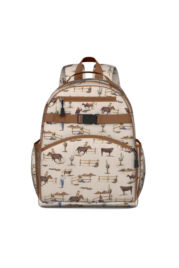 Pony Themed School Backpack - Durable Waterproof Backpack with Spine Support, Breathable Padding & Rainbow Print
