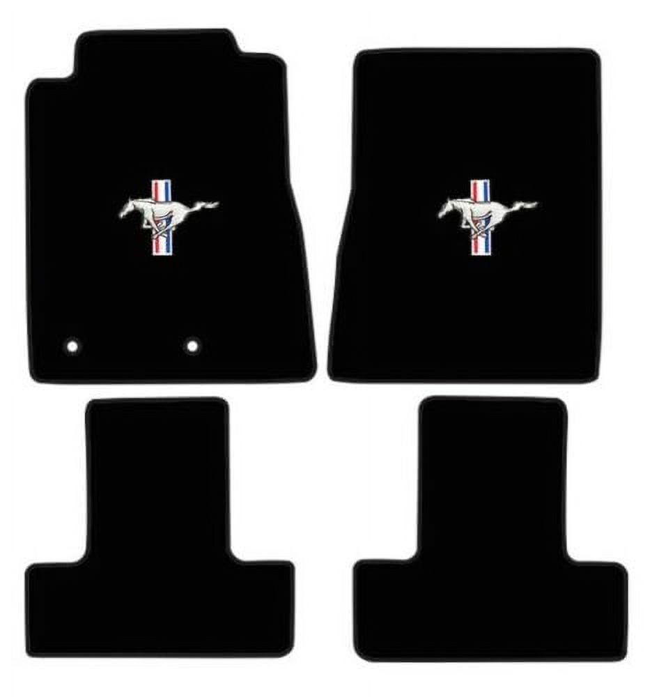 Pony Tri Bar Logo Black Carpet Custom Floor Mats Fits 2010 2014