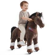 PonyCycle Interactive Horse Ride-On Toy, Touch Sound, Kid-Powered, Ages 3-4, Brown, Y374