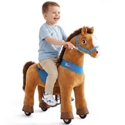 PonyCycle Kid-Powered Ride-On Horse Toy, No Battery, Hand Brake, Ages 3-4, Brown, E337
