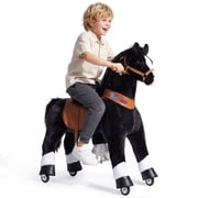 PonyCycle Ride-On Horse Toy for Big Kids, with Sound, No Battery, Ages 7+, Black, Ux526