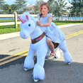 thumbnail image 1 of PonyCycle Ride on Unicorn Horse Toy Riding Walking Horse Pony Toy (with Brake/ Size 4 for Age 4-7) Mechanical Plush Pony Riding Toys with Wheels White Ux404, 1 of 12