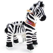 PonyCycle Ride on Zebra Toddler Ride on Toys (with Brake/ 30" Height/ Size 3 for Age 3-4) Pony Cycle Ride on Horse Mechanical Animals Toys Zebra Model Ux368