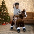 thumbnail image 1 of PonyCycle Ride on Horse Toy Riding Plush Pony Walking Rocking Horse Toy with Hand Brake for Toddlers Age 3-4 Years Ux324, 1 of 12