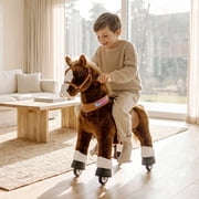 PonyCycle Kid-Powered Hores Ride-On Toy, No Battery, Smooth Wheels, Ages 4-7, Brown, Ux424