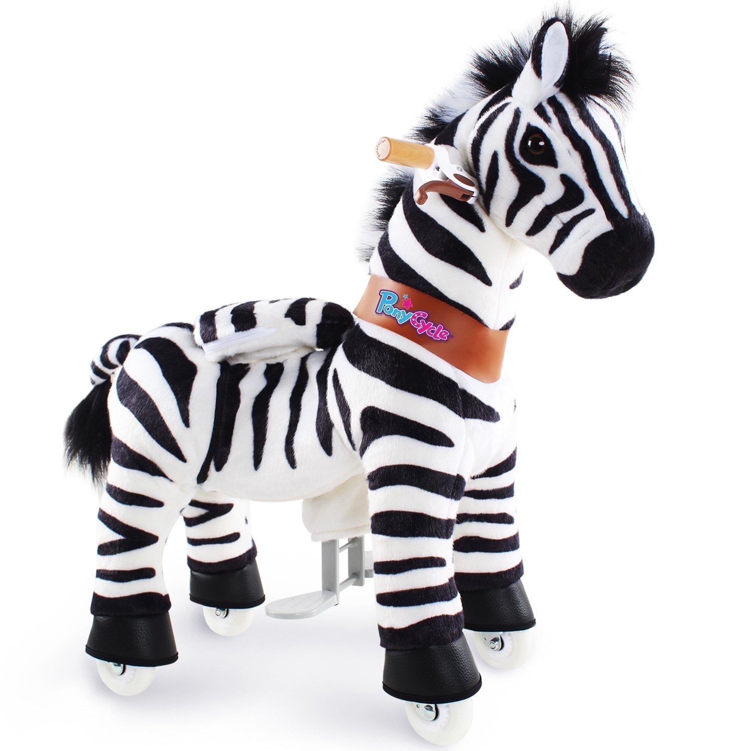 知育玩具 spring4 PonyCycle Zebra Plush Ride-On Toy for Kids, Stable and Kid
