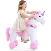 PonyCycle Ride-On Unicorn Toy with Sound and Hand Brake, Kid-Powered, Ages 3 4, Pink, Ux302