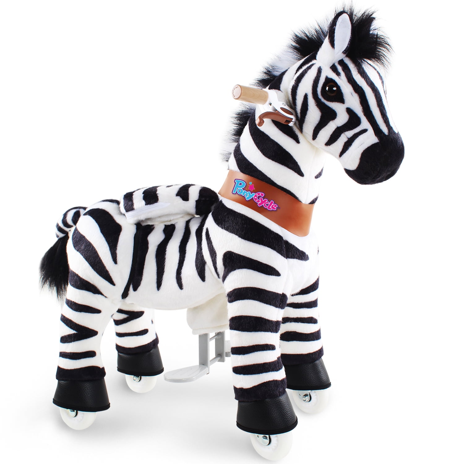 PonyCycle Ride on Toy Zebra with Brake for Boys and Girls Age 3-5 - Walmart.com