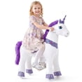 thumbnail image 1 of PonyCycle Kid-Powered Ride-On Unicorn Toy, No Battery, Hand Brake, Ages 4–7, Purple, E413, 1 of 11