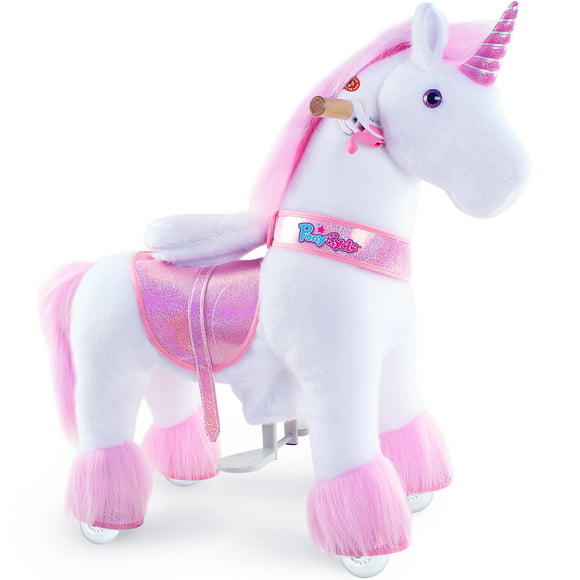 PonyCycle Ride on Unicorn Riding Horse Toy Pink for Girls Age 3-5 Ux302