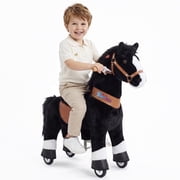 PonyCycle Ride-On Horse Toy with Sound and Hand Brake, Kid-Powered, Ages 3 4, Black, U326