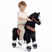 PonyCycle Ride-On Horse Toy with Sound and Hand Brake, Kid-Powered, Ages 3 4, Black, Ux326