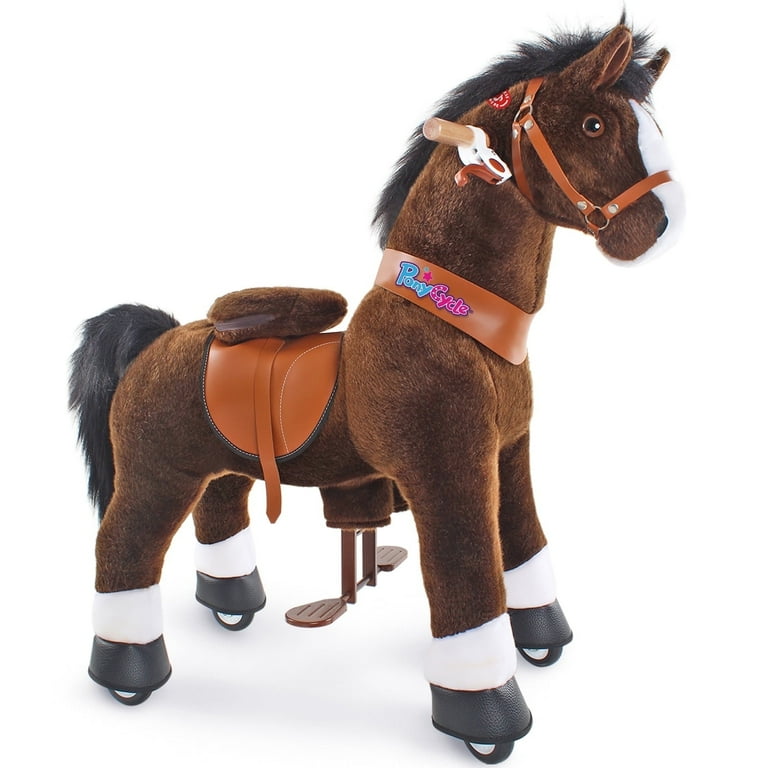 PonyCycle Toddler Kids Pony Ride On Toy Chocolate Brown for Boys and Girls Age 4 8 Walmart