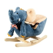 Pony Land Plush Elephant Rocking Chair with Music for Toddlers, 18 Months and Up