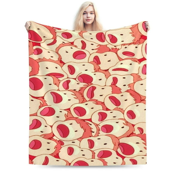 Ponyo Cartoon Fleece Blanket for Boys Girls Kids, Ultra Soft Cozy Warm Flannel Throw Blankets, Plush Blanket Gifts for Bed Sofa Living Room Couch Home Decor 50"X40"