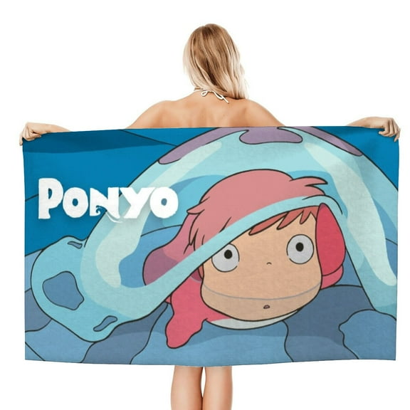 Ponyo Gifts Beach Towel for Women Girl Birthday Inspired Fan Bath Outdoor Music Lover