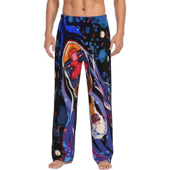Ponyo Men's Pajama Pant Soft Comfy Lounge Pj Bottoms Loose Elastic Waistband Adult Sleep Pants with Pockets Drawstring