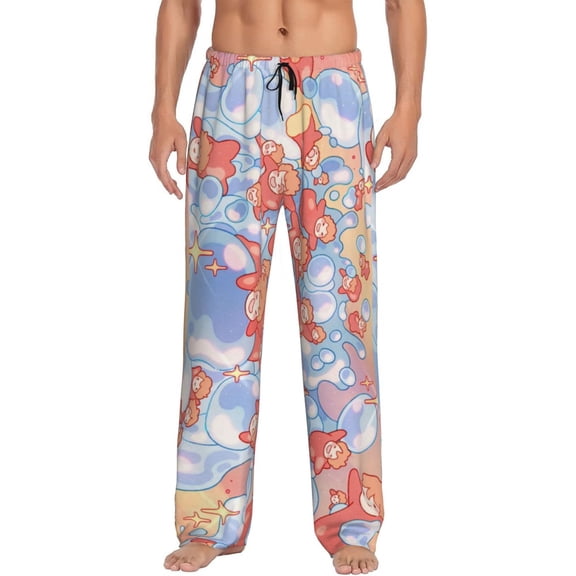 Ponyo Men's Pajama Pant Soft Comfy Lounge Pj Bottoms Loose Elastic Waistband Adult Sleep Pants with Pockets Drawstring