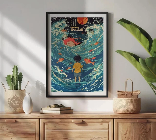 Ponyo: Studio Ghibli Inspired Ponyo Poster -Studio Ghibli Poster, Hayao ...