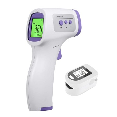 Ponyta Touchless Digital Infrared Forehead Thermometer Health Monitoring Kit 2 Pcs Set