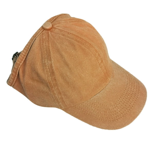 Ponytail Baseball Cap,Adjustable Peaked Cap,Outdoor Sun Hat,Adjustable Breathable Ponytail Baseball Cap Lightweight Washed Cloth Half Top Peaked Hat Sun Protection Headwear for Outdoor,Yellow