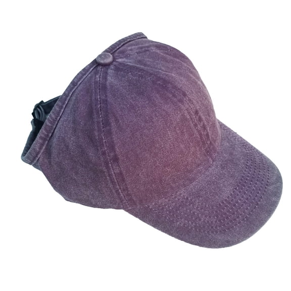 Ponytail Baseball Cap,Adjustable Peaked Cap,Outdoor Sun Hat,Adjustable Breathable Ponytail Baseball Cap Lightweight Washed Cloth Half Top Peaked Hat Sun Protection Headwear for Outdoor,Purple
