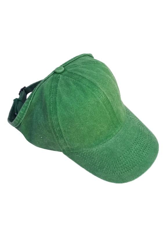 Ponytail Baseball Cap,Adjustable Peaked Cap,Outdoor Sun Hat,Adjustable Breathable Ponytail Baseball Cap Lightweight Washed Cloth Half Top Peaked Hat Sun Protection Headwear for Outdoor,Green