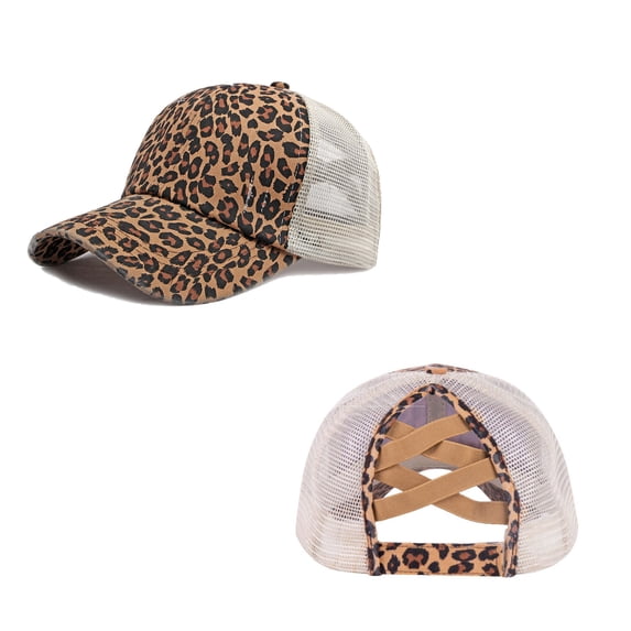 Ponytail Baseball Cap Mesh Back Messy Bun Hat Washed Distressed Vintage Trucker Cap for Women Denim