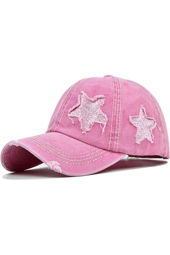 Ponytail Baseball Cap for Women High Messy Bun Caps Washed Cotton Hats