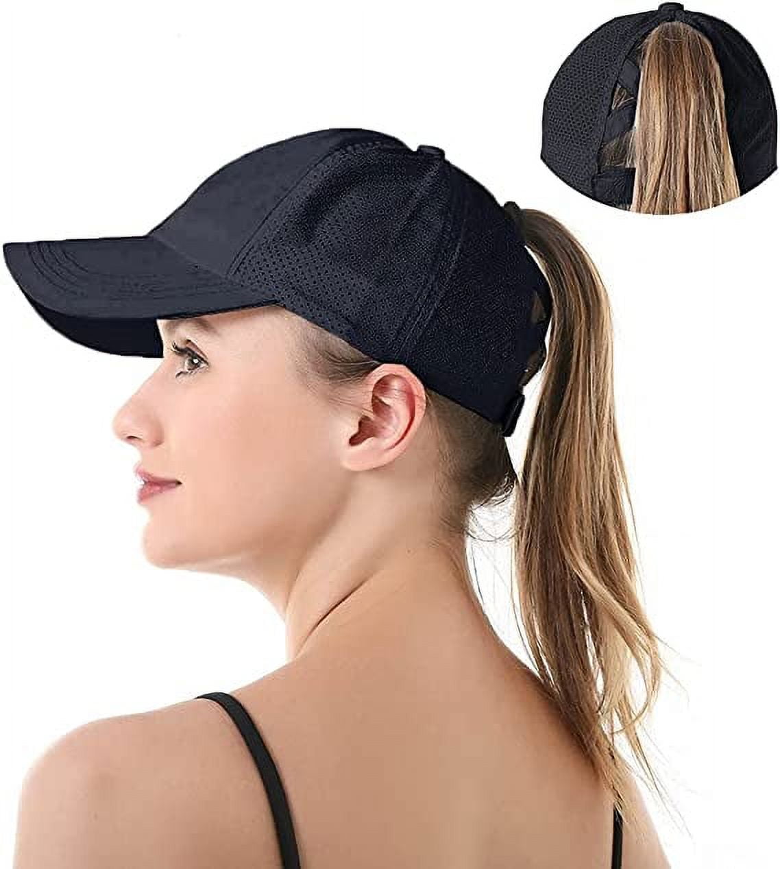 Ponytail Baseball Cap for Women Mesh Quick Dry Baseball Hat with