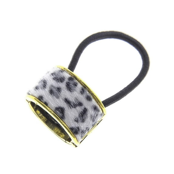 Ponytail Cuff Holder, Stretchy Elastic Hair TieCuff Wrap for Womens and Girls Medium Thick Hair, Snow Leopard