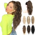 thumbnail image 2 of Mona Lisa Or Diamond 12 Inch Synthetic Ponytail Claw Clip | Soft Curly Gray Hair Extension 2 of 5