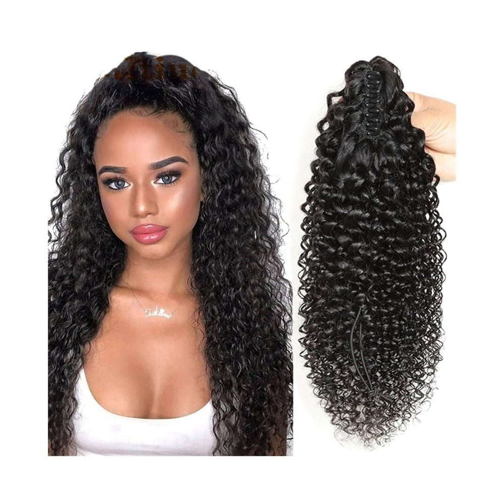 Ponytail Extension, 8"-28" Claw Clip in Ponytail Extensions Long Kinky Curly Ponytail Hair Extension Jaw Clip on Pony Tails Hairpiece for Women