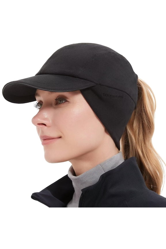 Ponytail Hat for Women Reflective Winter Hat with Ponytail Hole for Workouts Vertical Ponytail Hole Winter Hat for Any Hair