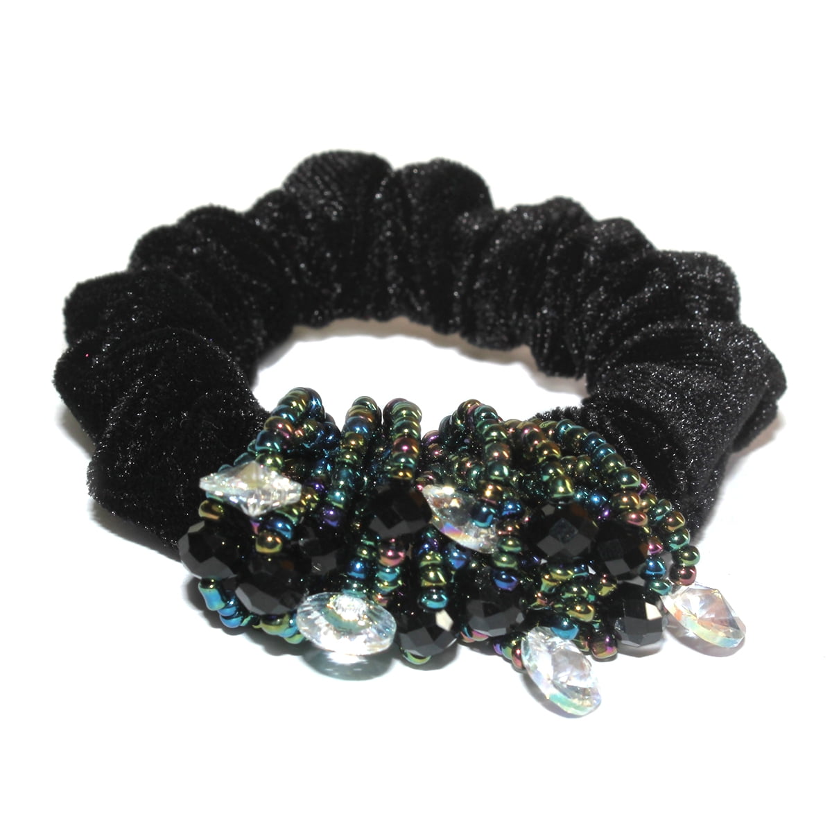 Ponytail Holders Elastic Band Holder Crystal Bead Scrunchie 