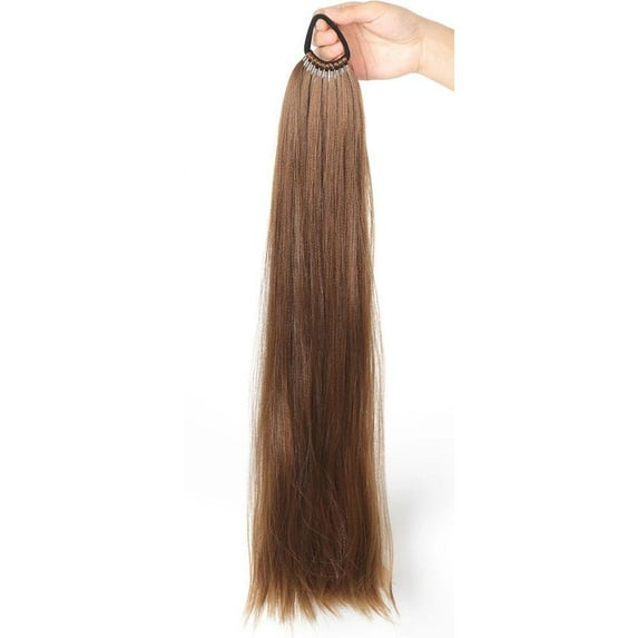 Ponytail Long Straight Hair Rubber Band Wrapped Hair Ponytail Wig Long