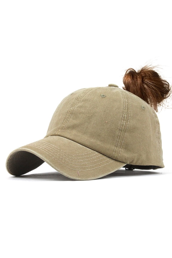 Ponytail Messy Buns Trucker Plain Baseball Visor Cap Unisex Hat