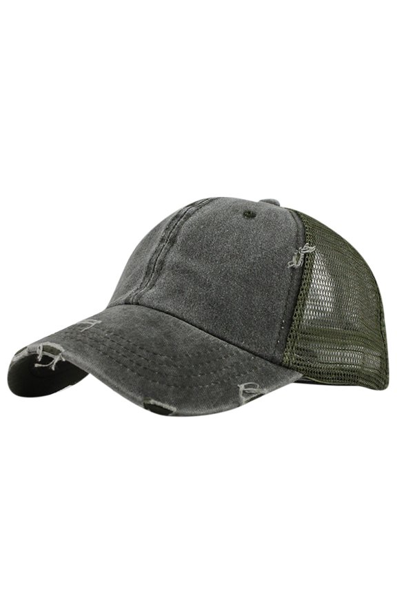 Messy Bun Trucker Hat for Men Women Adjustable Baseball Cap with Sun Protection for Driving Outdoor Sports