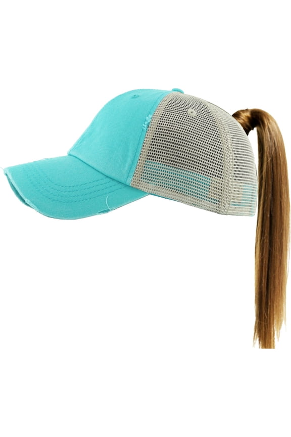Ponytail Messy High Bun Adjustable Mesh Trucker Baseball Cap