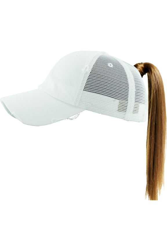 Ponytail Messy High Bun Adjustable Mesh Trucker Baseball Cap
