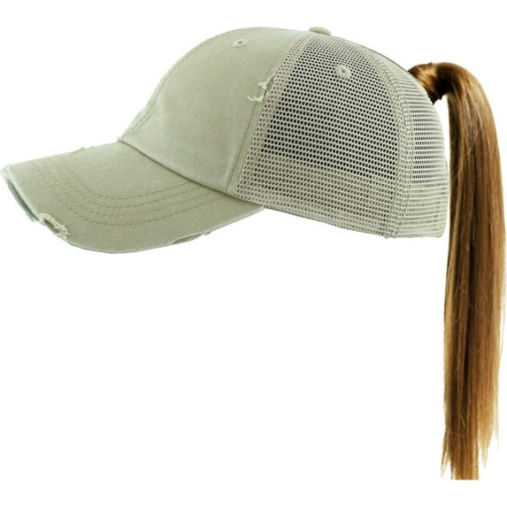 Ponytail Messy High Bun Adjustable Mesh Trucker Baseball Cap