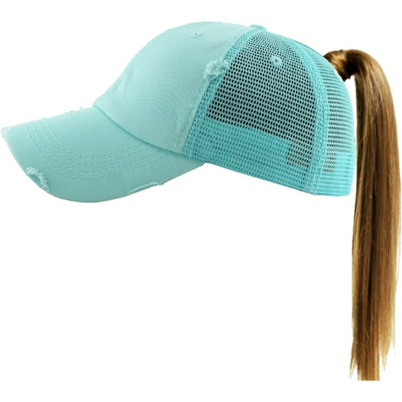 Ponytail Messy High Bun Adjustable Mesh Trucker Baseball Cap