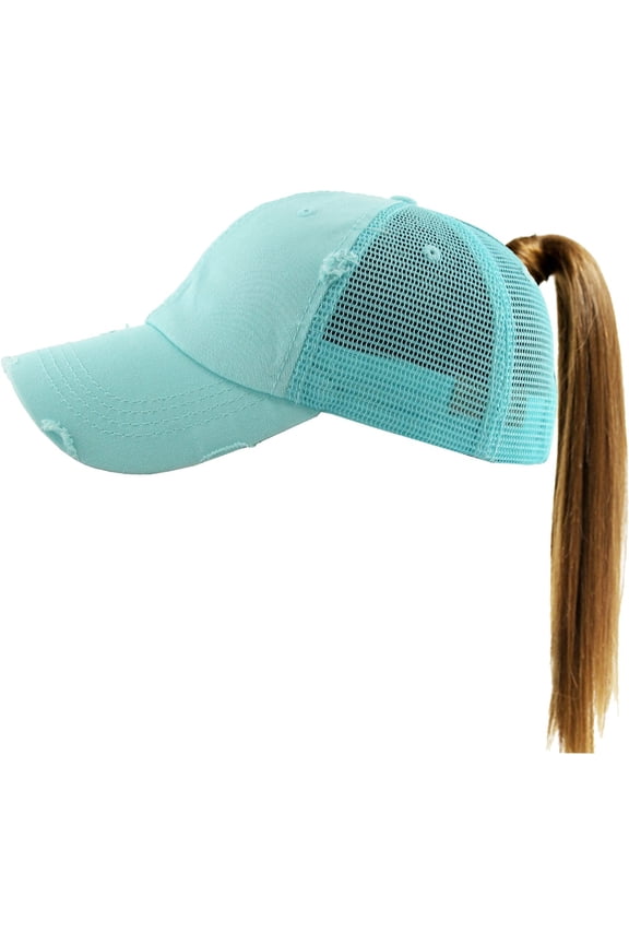 Ponytail Messy High Bun Adjustable Mesh Trucker Baseball Cap