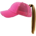 thumbnail image 1 of Ponytail Messy High Bun Adjustable Mesh Trucker Baseball Cap, 1 of 7
