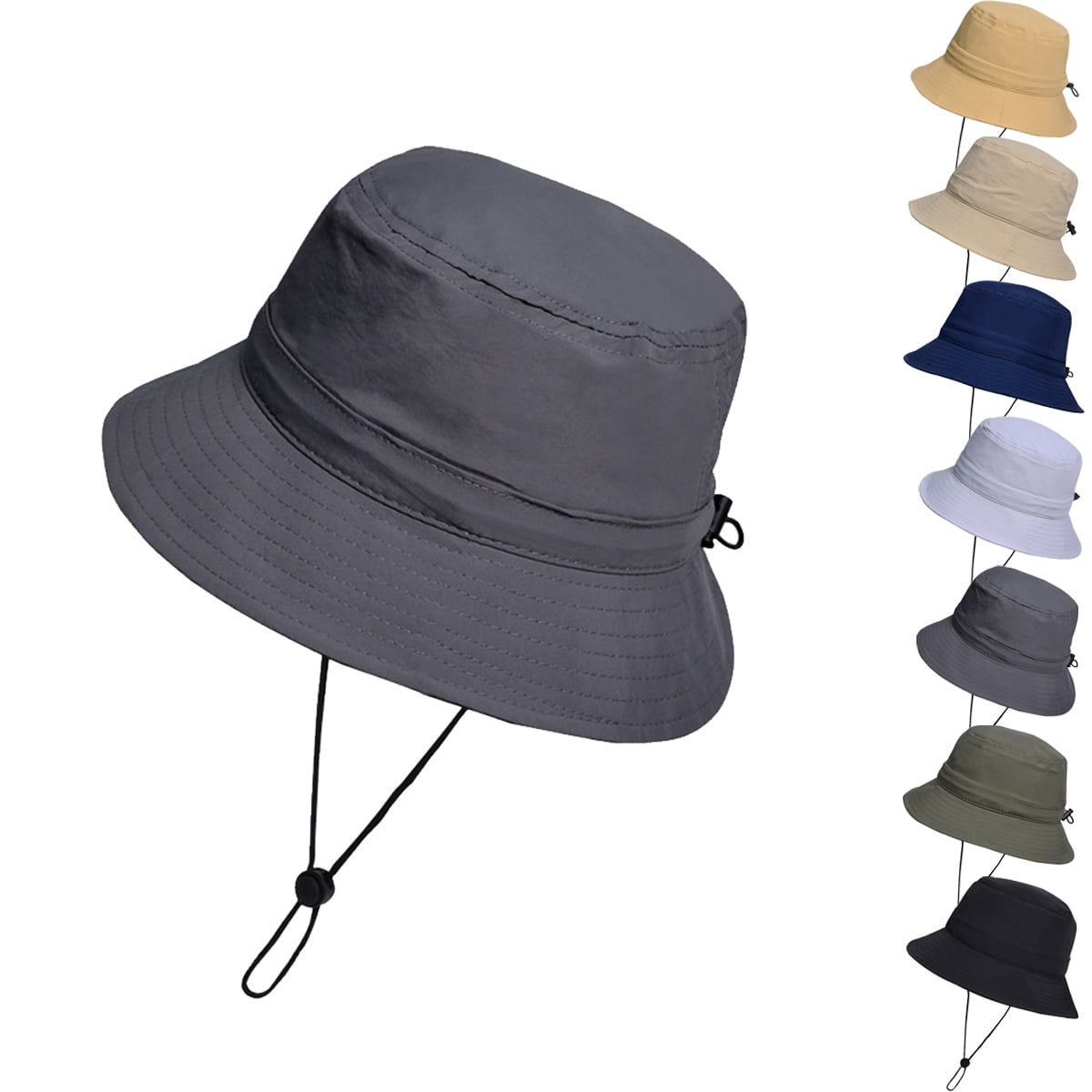 Ponytail Sun Bucket Hats for Women UV Protection Foldable Wide